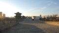 A view on top of the restored city wall of Datong in Shanxi, China.