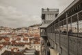 A view of the top of The Santa Justa lift, Lisbon, Portugal.