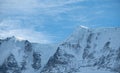 View from the top of the Schiltorn mountain in the Alps, Switzerland. Photographed in on a cold clear day in January. Royalty Free Stock Photo