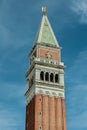 View of the top of the St Marks Campanile in Venice, Italy Royalty Free Stock Photo