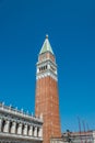 View of the top of the St Marks Campanile in Venice, Italy Royalty Free Stock Photo