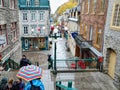 View From Upper Town of the Quartier Petit Champlain in Quebec City, Canada Royalty Free Stock Photo