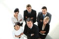 View from the top. successful business team looking at camera. Royalty Free Stock Photo