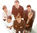 View from the top. successful business team looking at camera. Royalty Free Stock Photo