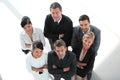 View from the top. successful business team looking at camera. Royalty Free Stock Photo