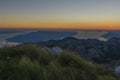 View from the top of Sveti Jure peak in the Biokovo mountains Croatia. Brac island on the background. Royalty Free Stock Photo