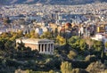 View from top of Temple of Hephaestus Theseion in Athens, Greece during summer Royalty Free Stock Photo