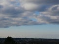 View from the top of Tippelsberg an dump in the city of Bochum, in the blurred background the horizon