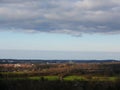 View from the top of Tippelsberg an dump in the city of Bochum, to the blurred horizon,