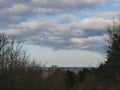 View from the top of Tippelsberg an dump in the city of Bochum, Germany, in the blurred background the horizon,