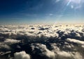 View from top to a lot of clouds in the sky Royalty Free Stock Photo
