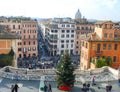 Town square with a Christmas tree