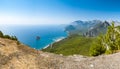 View from the top of Tunektepe Teleferik on the coast of Antalya, Turkey. Panoramic view Royalty Free Stock Photo