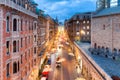 View from the top of Viale XX Settembre in Genoa