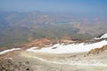 Sulfuric slops of Damavand volcano near summit Royalty Free Stock Photo