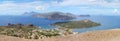 View from the top of volcano to Aeolian Islands Royalty Free Stock Photo