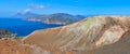 View from the top of the volcano of the Vulcano island in the Aeolian islands, Sicily, Italy Royalty Free Stock Photo