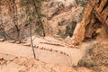 View from top of Walter\'s Wiggles switchback trail in Zion National Park