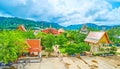 The view from the top of Wat Chalong Pagoda, Chalong, Phuket, Thailand Royalty Free Stock Photo