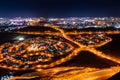 View from the top on wavy road in Muscat at night