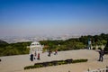 View on top in xiqiao mountain park with foshan cityscape in China