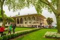 View of Topkapi Palace courtyard on rainy spring day Istanbul Turkey Royalty Free Stock Photo