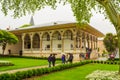 View of Topkapi Palace courtyard on rainy spring day Istanbul Turkey Royalty Free Stock Photo