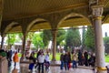 View of Topkapi Palace courtyard on rainy spring day Istanbul Turkey Royalty Free Stock Photo