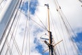 View of the Topmast and shroud on a tall ship. Royalty Free Stock Photo