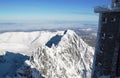 View of the tops of the mountains from the height of Lomnicky St Royalty Free Stock Photo