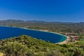 View of Toroni bay, aerial photo at morning from the top of a hill Royalty Free Stock Photo