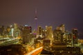 View of Toronto city at night Royalty Free Stock Photo