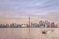 Toronto city during sunset from Toronto Central Island