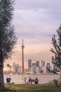 Toronto city during sunset from Toronto Central Island