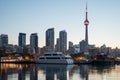 View of Toronto downtown over the marina at sunset Royalty Free Stock Photo