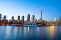 View of Toronto downtown over the marina at sunset Royalty Free Stock Photo