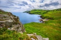 View from Torr Head on the Causeway Coast of Northern Ireland on a sunny day Royalty Free Stock Photo