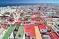 View from Torre Tavira tower to colorful roofs of Cadiz, Costa de la Luz, Andalusia, Spain