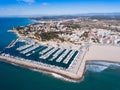 View of Torredembarra with marina Royalty Free Stock Photo