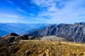 View on the Torrenthorn on a sunny autumn day, seeing the swiss alps, Switzerland / Europe