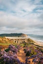 View of Torrey Pines Road and the Pacific Ocean in Del Mar, San Diego County, California