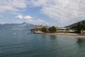 View of Torri del Benaco with Scaliger Castle on Lake Garda Royalty Free Stock Photo