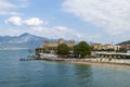 View of Torri del Benaco with Scaliger Castle on Lake Garda Royalty Free Stock Photo