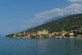 View of Torri del Benaco with Scaliger Castle on Lake Garda Royalty Free Stock Photo