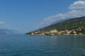 View of Torri del Benaco with Scaliger Castle on Lake Garda Royalty Free Stock Photo