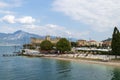 View of Torri del Benaco with Scaliger Castle on Lake Garda Royalty Free Stock Photo