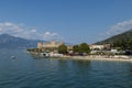 View of Torri del Benaco with Scaliger Castle on Lake Garda Royalty Free Stock Photo