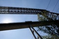 Bridge iron and concrete bottom view Royalty Free Stock Photo