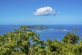 A view from Tortola northward towards Little Jost Van Dyke and Jost Van Dyke island Royalty Free Stock Photo