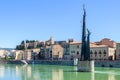 View of Tortosa from the Ebro river, Spain Royalty Free Stock Photo